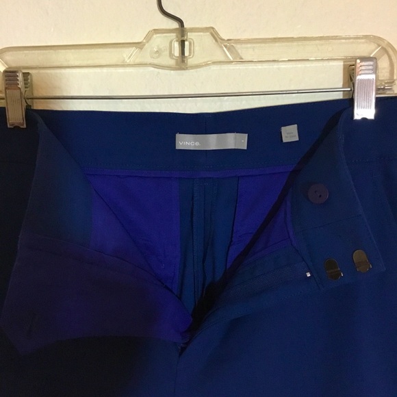 Vince Royal Blue Wide Leg Wool Cropped Dress Pants - Picture 6 of 8